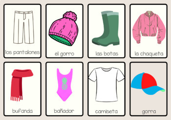 Spanish language flashcards: Fruit, vegetables, clothing and city ...