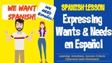 Spanish lesson: How to express WANTS and NEEDS IN ESPAñOL