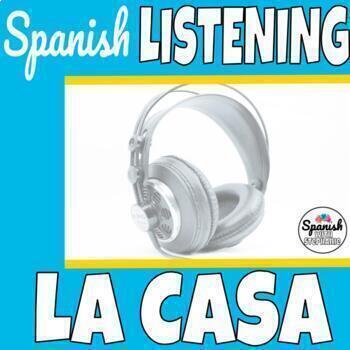 Preview of Spanish listening comprehension practice activity: la casa el hogar the house