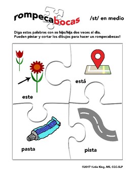 Spanish Medial S Clusters S Blends Three Articulation Worksheets
