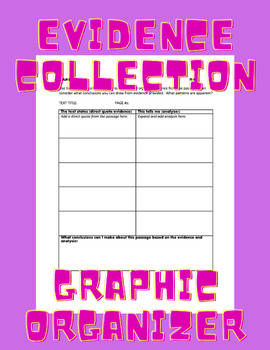 Preview of Evidence Collection Graphic Organizer *EDITABLE*