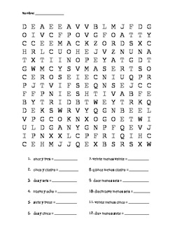 Preview of Spanish numbers 1-20 word search with math problems