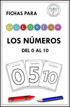 Preview of Spanish numbers coloring - Fichas para colorear Los Números 0 al 10