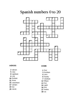 Number Crossword Worksheets Teaching Resources Tpt