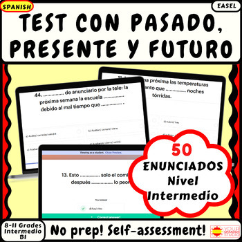 Preview of Spanish past, present and future Test digital End of the year Auto correctivo