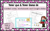 Spanish practice with TENER, TENER QUE, TENER GANAS DE- Pa