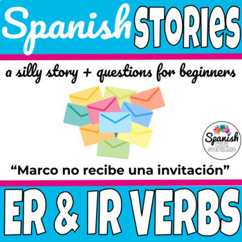 Preview of Spanish present tense ER and IR verbs reading comprehension story and activity