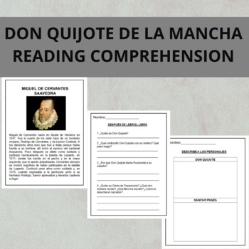 Preview of Spanish reading -Miguel de Cervantes Saavedra -Don Quijote de la Mancha-Advanced