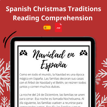 Preview of Spanish Christmas Activities and Reading Passage, No-prep