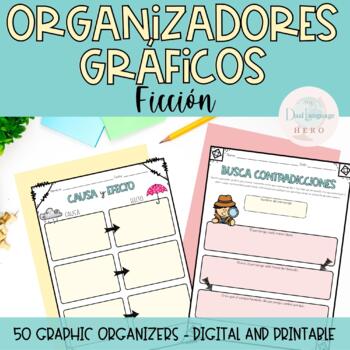 Preview of Spanish reading graphic organizers: Story elements, character traits, plot