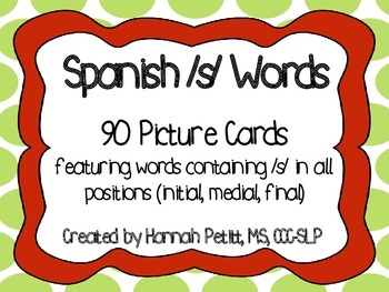 Preview of Spanish /s/ Word Picture Cards