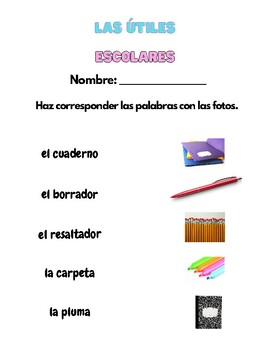 Útiles escolares by Habla Espanol