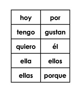 spanish sight words for pre k flashcards pdf