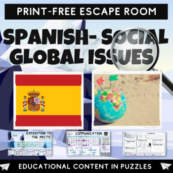 Preview of Spanish - social Global issues Escape Room