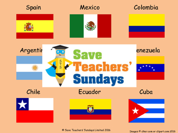 Preview of Spanish-speaking countries Lesson plan, PowerPoint and Worksheets (with answers)