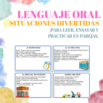 Preview of Spanish speaking: funny situations. Comunicación oral en español. Oral skills.