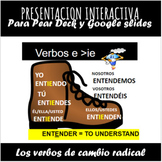 Spanish stem-changing verbs for Pear Deck™ and Google Slides™ 