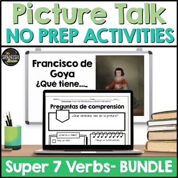 Preview of Spanish Super 7 Verbs Picture Talk Activities - Spanish High Frequency Verbs
