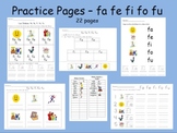 Spanish syllables Practice Pages da de di do du and fa fe 