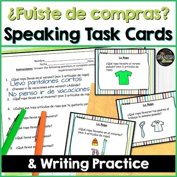 Spanish Clothing and Colors La Ropa y Los Colores Task Cards