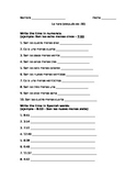 Spanish telling time pracitce (later than :30 minutes)