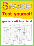 Spanish  Test Yourself  gender, articles, plural