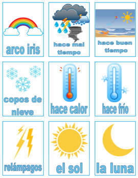 Spanish & English Weather Flashcards Homeschool Printables Flash