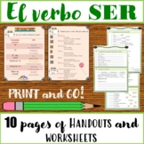 Spanish verb SER/ El verbo SER: handouts and worksheets
