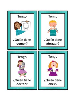 Spanish verbs Tengo ... ¿Quién tiene ...? by little helper | TpT
