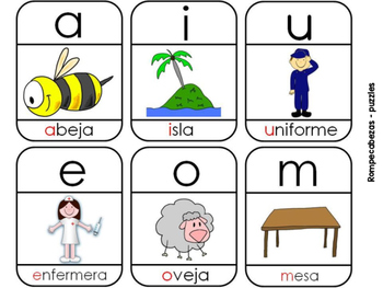 Spanish vowels + m {Beggining sound recognition} PRESCHOOL AND SPECIAL ED