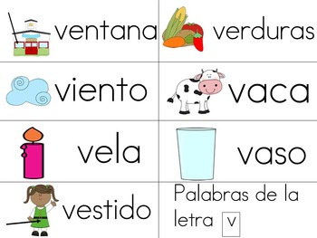 Spanish word wall cards (cartas de palabras del abecedario) | TPT