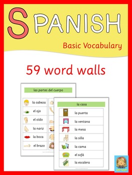 Preview of Spanish Word Walls  Basic Vocabulary