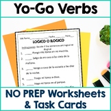 Spanish worksheet & task cards  | Yo go verbs present tens