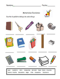 Spanish worksheets- school supplies