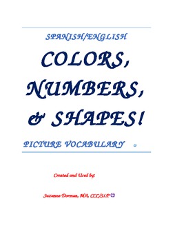 Preview of Spanish/English Vocabulary Colors, Numbers, Shapes Speech Therapy