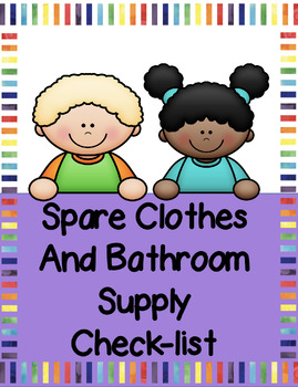 Preview of Spare Clothes and Bathroom Supplies Reminder Note