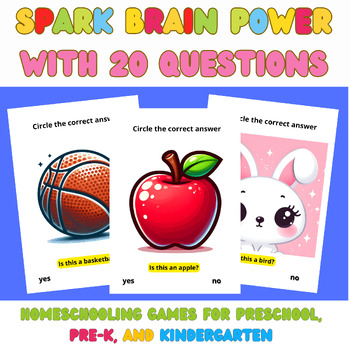 Preview of Spark Brain Power With 20 questions : Homeschooling Games for Preschool, Pre-K.