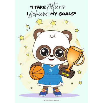 Preview of Spark Frienz Kids Affirmations Posters- I take actions I achieve my goals Wall a