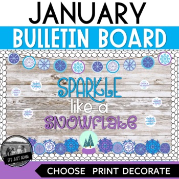 Preview of Sparkle like a Snowflake Bulletin Board Winter Door Decor Positive Affirmations