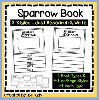 Preview of Sparrow Report, Bird Flip Book, Science Research Project, Bird Writing
