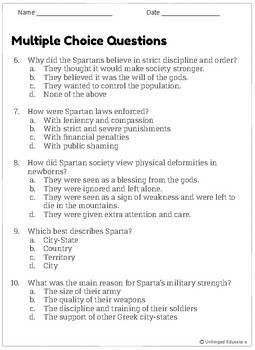 primary homework help sparta