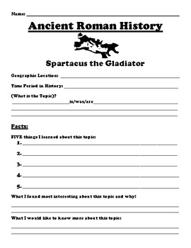 Preview of Spartacus the Gladiator "5 FACT" Summary Assignment