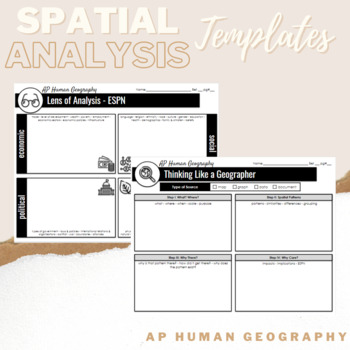 Preview of Spatial Analysis Templates - AP Human Geography - Thinking Like A Geographer 