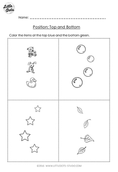 pre k math spatial concepts worksheets by little dots tpt