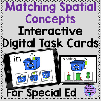 Preview of Spatial Concepts Digital Task Cards for Special Education Distance Learning