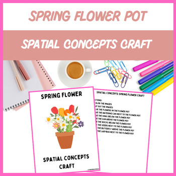 Preview of Spatial Concepts Flower Pot Craft - Speech Therapy | Digital Resource