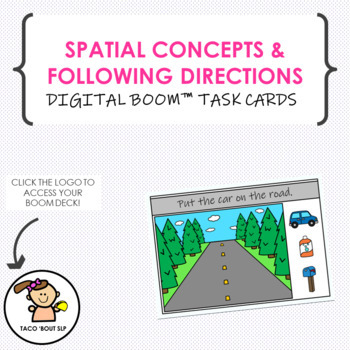 Preview of Spatial Concepts & Following Directions BOOM Task Cards
