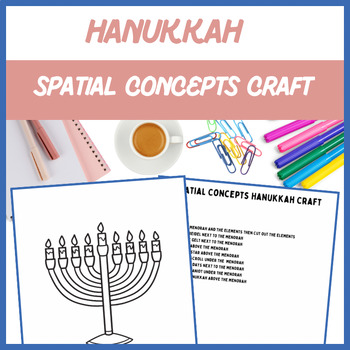Preview of Spatial Concepts Hanukkah Craft- Speech, Language, Activity | Digital Resource