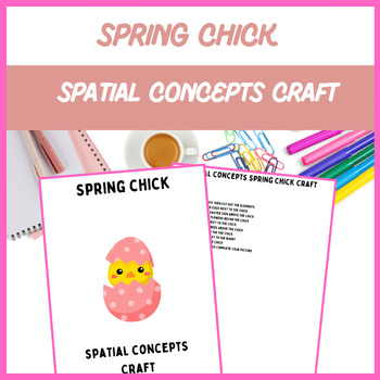 Preview of Spatial Concepts Spring Chick Craft - Easter, Speech Therapy | Digital Resource