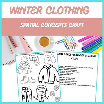 Preview of Spatial Concepts Winter Clothing Craft - Speech, Language | Digital Resource